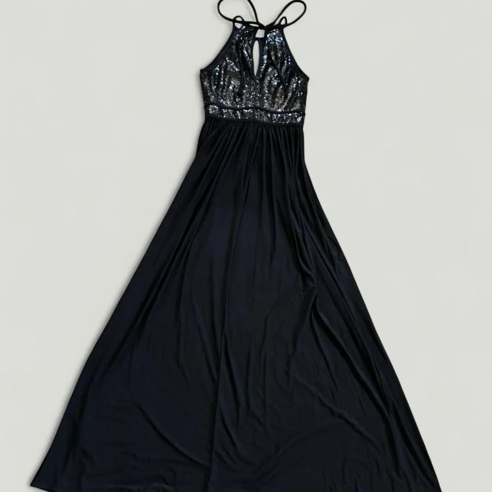 Morgan & Co. Formal Black Sequin Maxi Dress - Picture 4 of 6